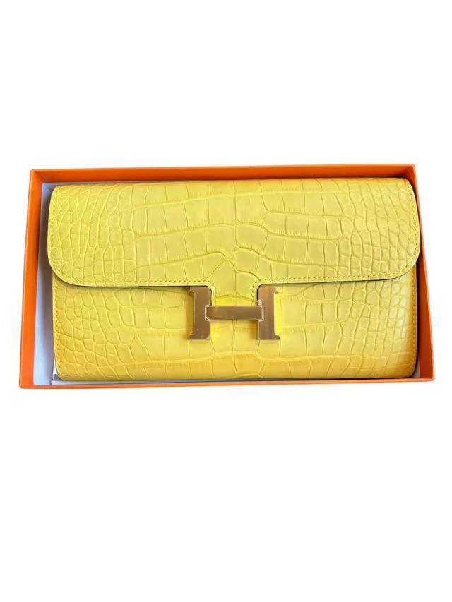 Hermès Constance To Go Mimosa Matte Alligator RGHW #B in Crocodile from Luxury Promise