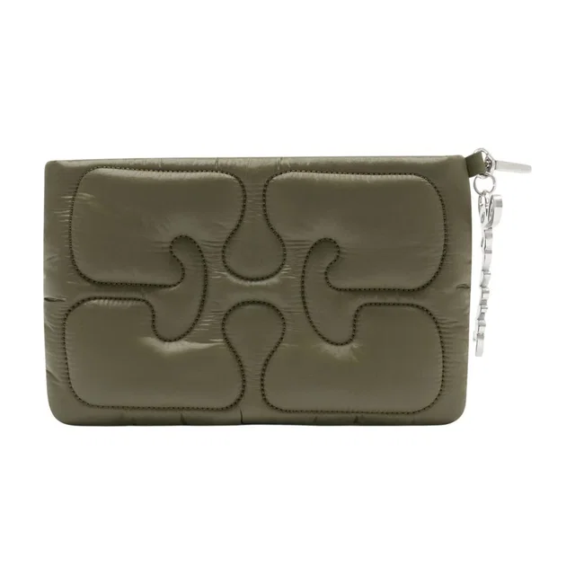 GANNI Quilted Synthetic Clutch — Green in Green from HEWI