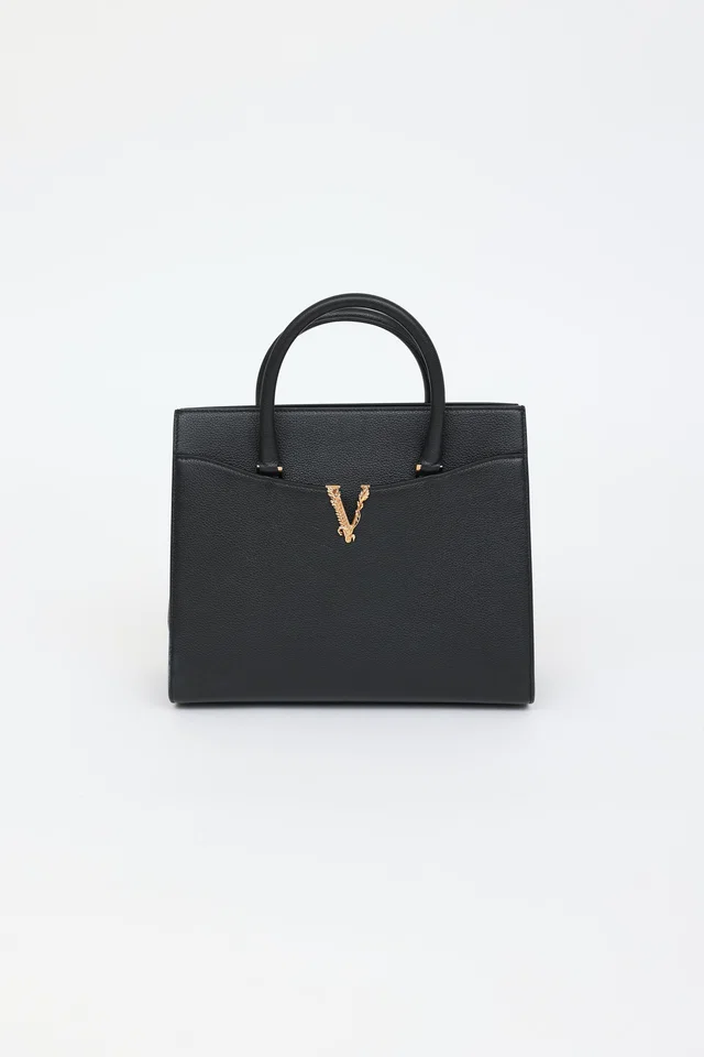 Versace Large Virtus Top Handle Bag in Leather from VSP Consignment