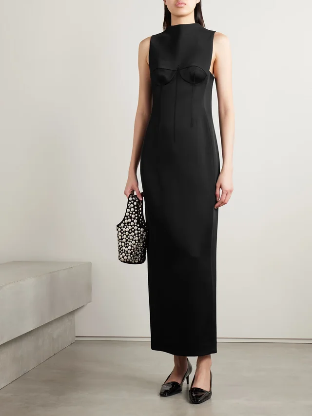 KHAITE Shoshanna satin-crepe gown in Black, photo 2 of 2 from NET-A-PORTER (Canada)