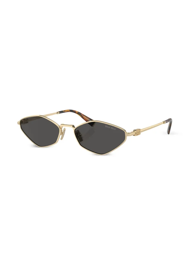 Miu Miu Eyewear logo-lettering geometric-frame sunglasses, photo 2 of 2 from FARFETCH