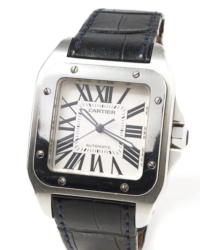 Cartier Santos 100 XI 41mm Ref 2656 Full Set 2006 Watch in Crocodile from A Retro Tale, photo 2 of 2