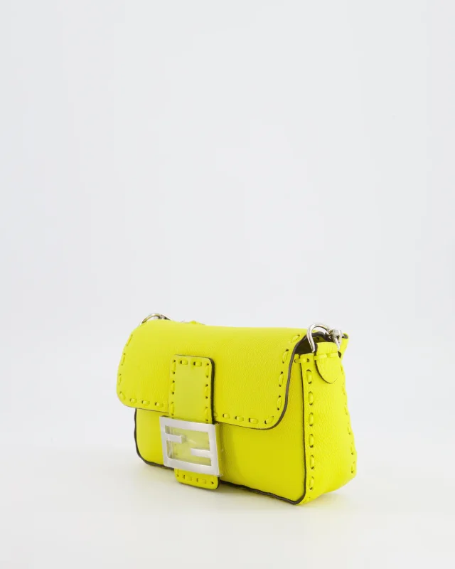 Fendi Yellow Leather Mini Baguette Bag in Yellow Leather from Sellier, photo 4 of 19