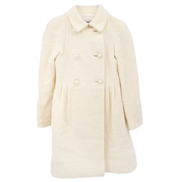 Chanel Long Sleeve Jacket White #38 in White Nylon from AMORE Vintage Tokyo