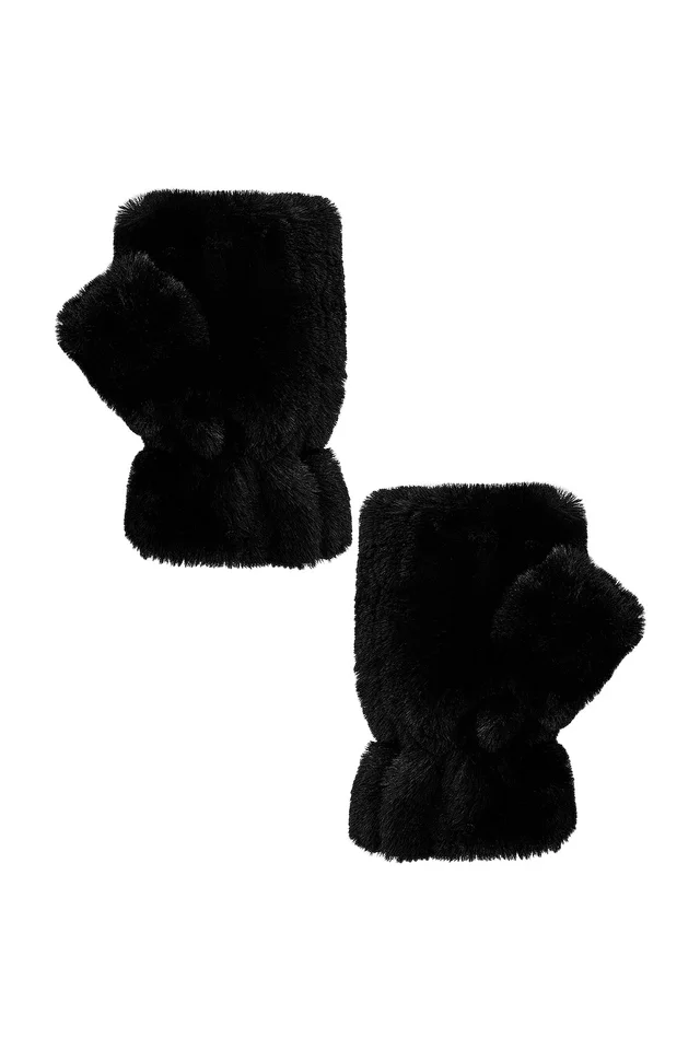 Apparis Ariel Faux Fur Mittens in Noir, photo 2 of 2 from REVOLVE (Canada)