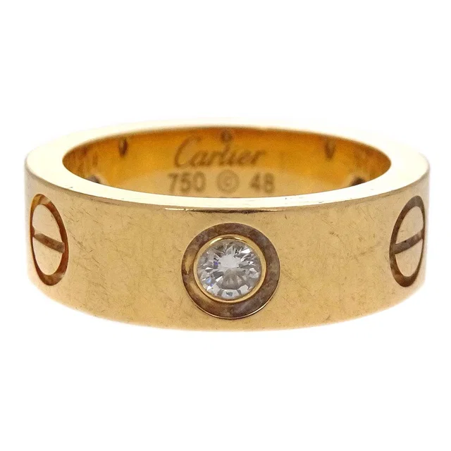 Cartier Love Ring 750 Half Diamond SM8225 #48 Jewelry from AMORE Vintage Tokyo
