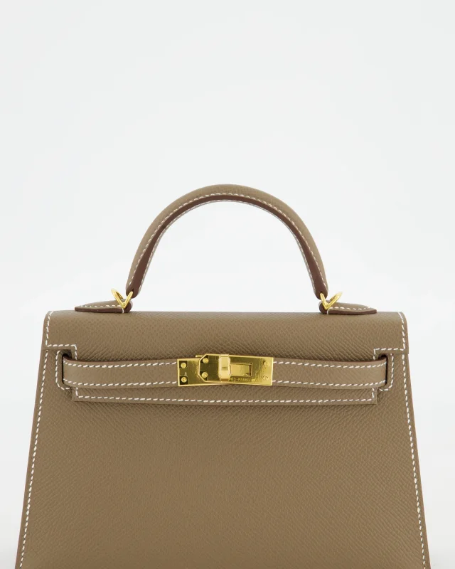 HOT* Hermès Mini Kelly II 20 Bag in Taupe Epsom leather from Sellier, photo 16 of 24