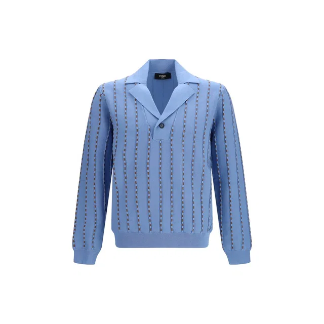 Fendi Blue Cotton Sweatshirt in Blue from HEWI