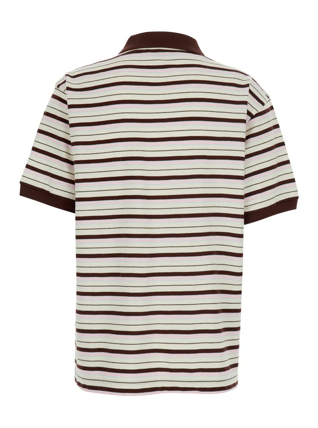 DUNST Multicolor Polo Shirt with Embroidered Logo Lettering on the Front and All-Over Stripes in Cotton for Women in Multicolor 100% Cotton, photo 4 of 6 from Gaudenzi Boutique