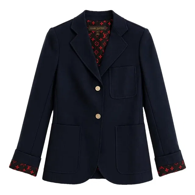Louis Vuitton Navy blue Polyester Jackets FR 36 in Navy from HEWI