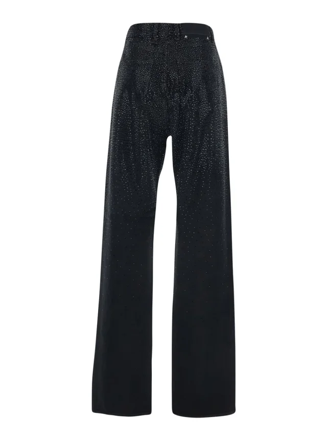 Golden goose Black Jeans with Belt Loops and All-Over Crystal Decoration in Denim for Women in Black 100% Cotton, photo 3 of 6 from Gaudenzi Boutique