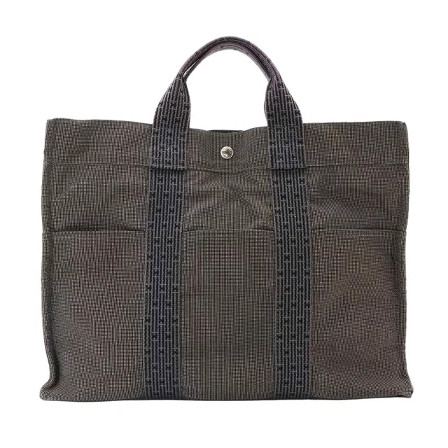 Hermès Herline MM Tote Bag Canvas Gray Silver MM in Grey Canvas from The Reluxe
