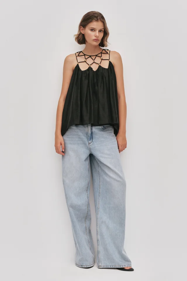 AJE Della Beaded Top in Green from Aje, photo 1 of 1