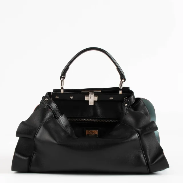 Fendi Ruched Mini Peekaboo Bag in Black from Labellov, photo 3 of 8