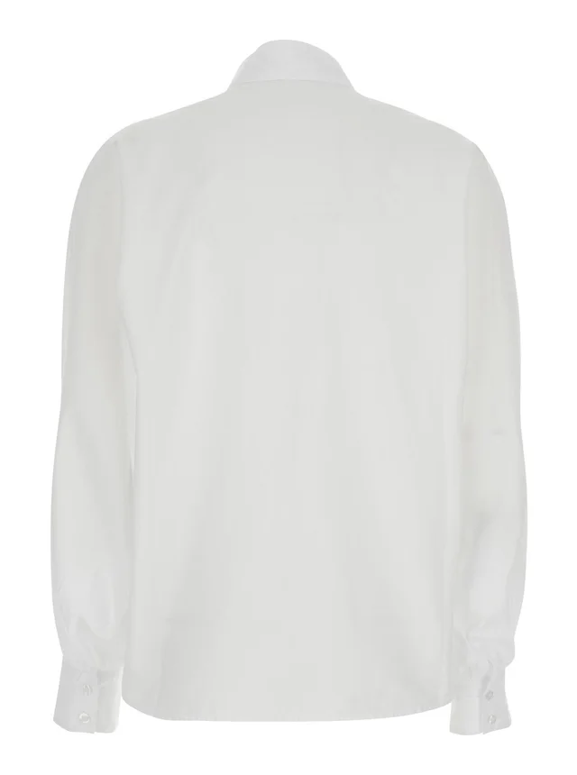SOSUE 'Antonia' White Shirt with classic collar in cotton for women in White, photo 4 of 6 from Gaudenzi Boutique