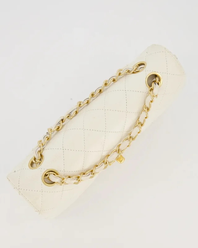 Chanel Vintage White Small Classic Double Flap Bag in White Caviar leather from Sellier, photo 16 of 20