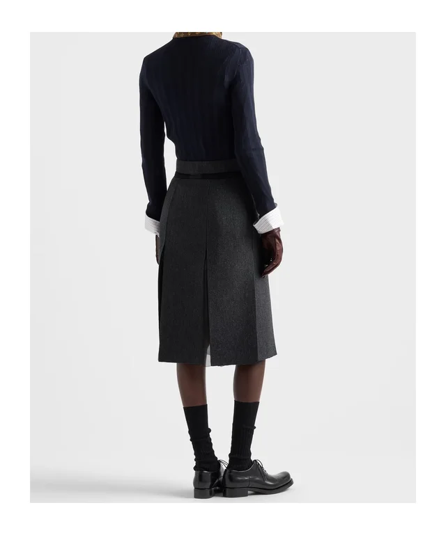 Prada Double wool midi-skirt, photo 3 of 5 from SENSER