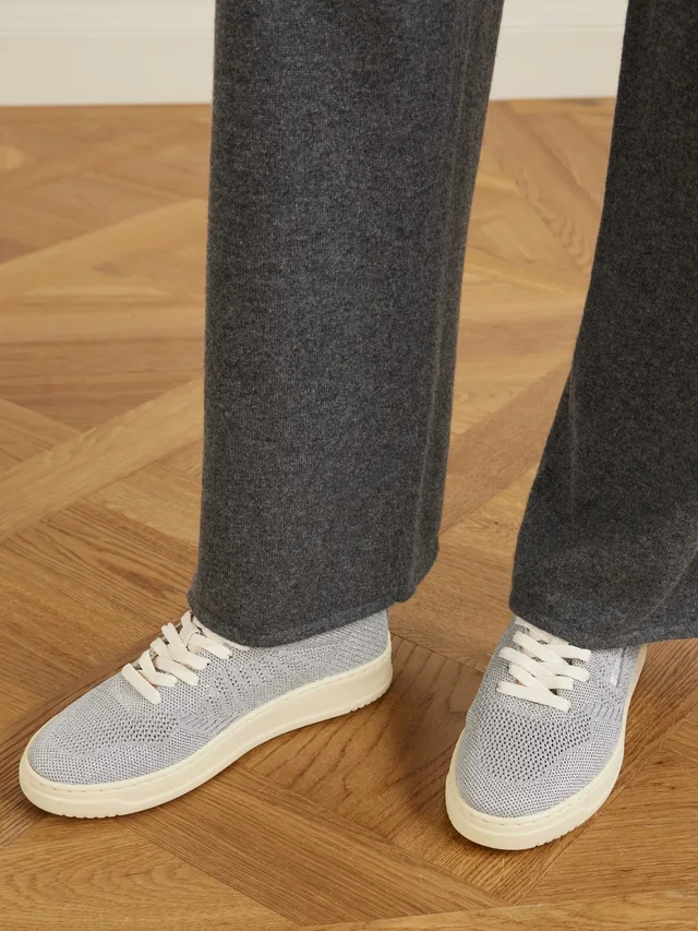 AUTRY Easyknit suede-trimmed metallic knitted sneakers in Grey, photo 2 of 2 from NET-A-PORTER (Canada)