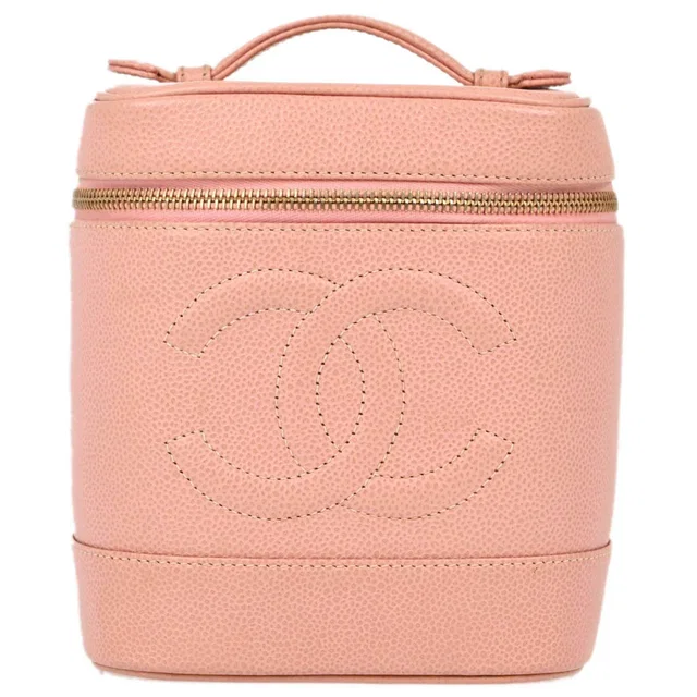 Chanel 2003-2004 Pink Caviar Timeless Vanity Handbag in Pink Caviar leather from AMORE Vintage Tokyo