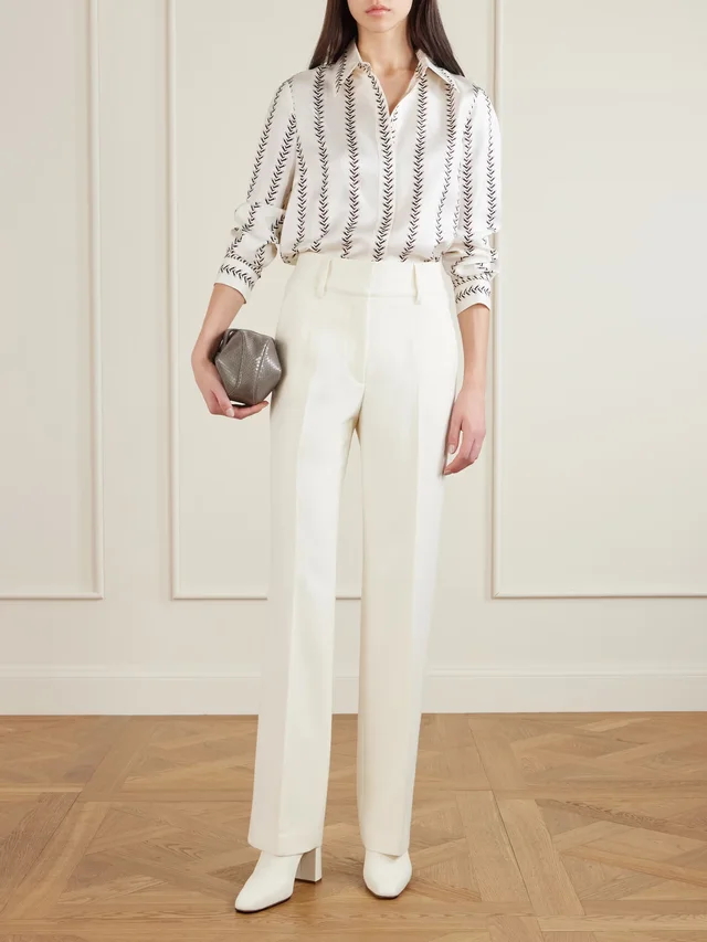 GABRIELA HEARST Cruz printed silk-satin shirt in White, photo 2 of 2 from NET-A-PORTER (Canada)