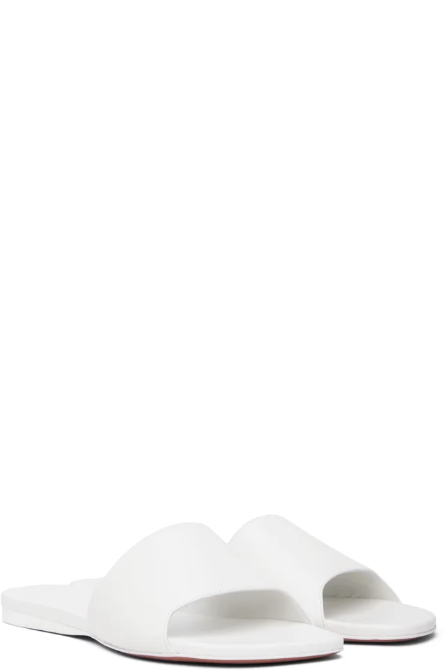 Amina Muaddi White Bianca Sandals, photo 4 of 5 from SSENSE