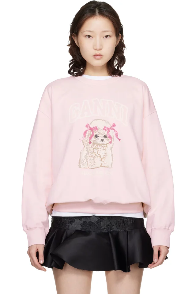 GANNI Pink Poodle Sweatshirt, image 1 of 1 from SSENSE