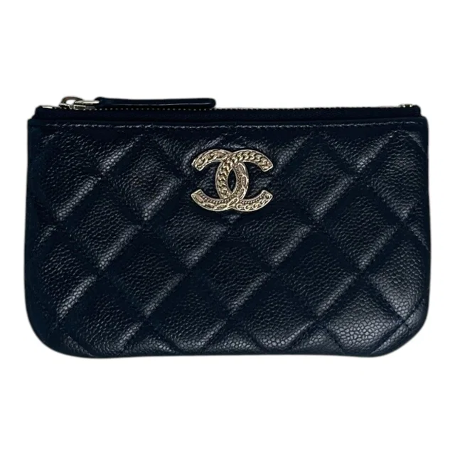 Chanel Black Caviar Zip Coin Wallet in Black Caviar leather from Luxury Promise