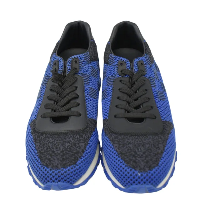 Louis Vuitton Runaway Trainer Damier Leather Sneakers Blue US 6 in Blue Leather from Dallas Designer Handbags
