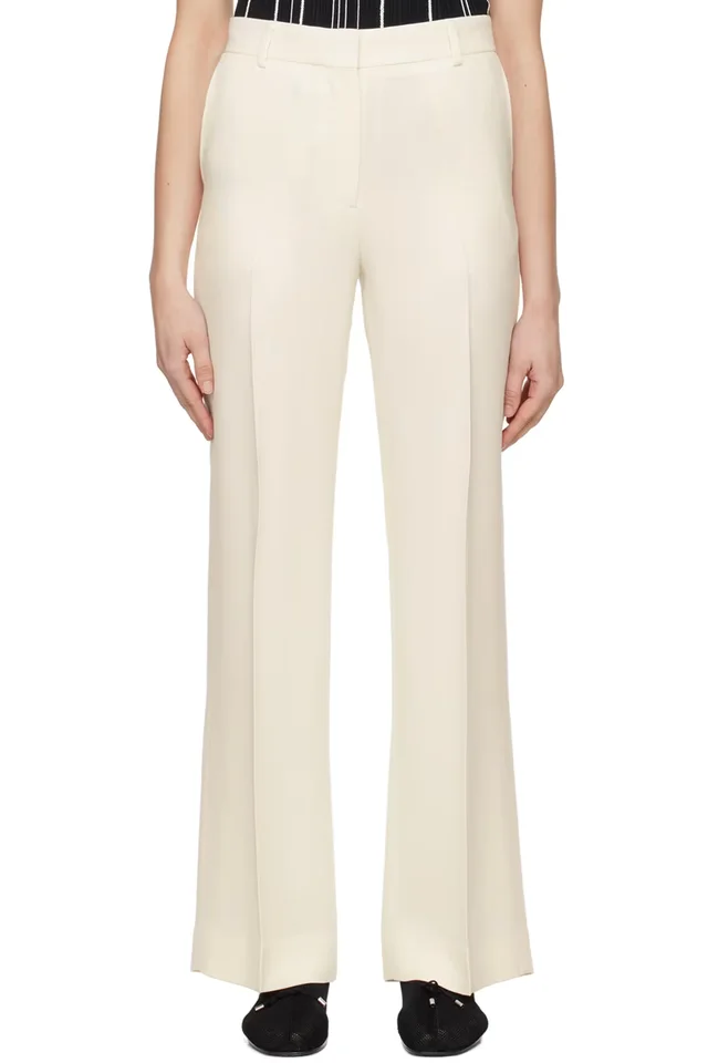 TOTEME White Relaxed-Fit Trousers, image 1 of 1 from SSENSE