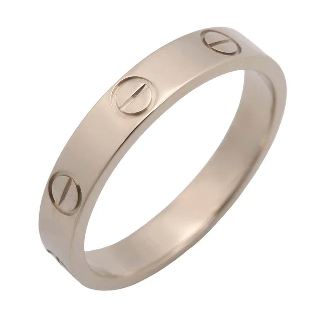 Cartier Mini Love Ring Au750 White Gold Ring Size 54 in White from LuxUness