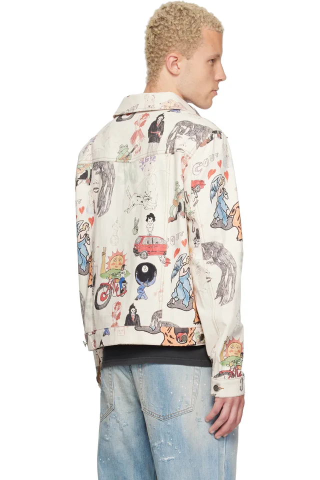 COÛT DE LA LIBERTÉ Off-White Johnny California Cool Japan Canvas Trucker Jacket, photo 3 of 3 from SSENSE