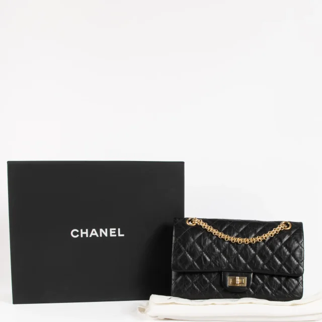 Chanel Aged Calfskin Medium Reissue 2.55 Bag in Black Calfskin from Labellov, photo 2 of 9