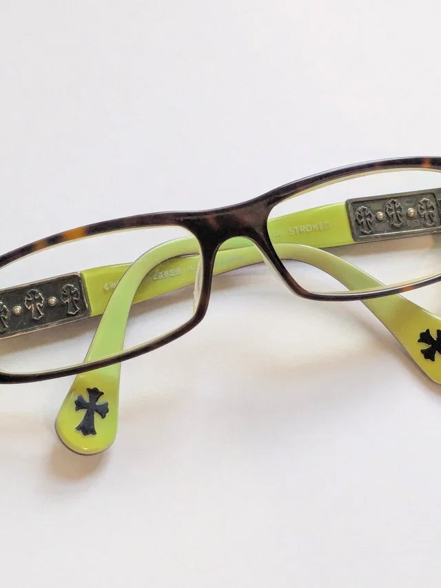Chrome Hearts "Stroked" Eyeglasses Brown Green Rectangle in green|brown|red from Poshmark