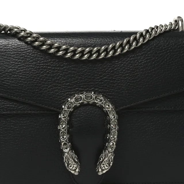Gucci Pebbled Calfskin Small Dionysus Shoulder Bag Black in Black Calfskin from FASHIONPHILE, photo 8 of 10