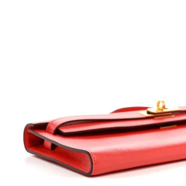 Hermès Epsom Kelly Cut Clutch Pochette Rose Jaipur in Pink Epsom leather from FASHIONPHILE, photo 9 of 11