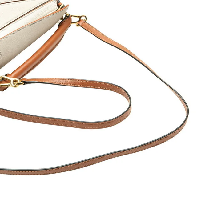 Loewe Anagram Logo Puzzle Bag Handbag Shoulder Gray Ivory White Brown Leather in gray|white Leather from Poshmark, photo 4 of 9
