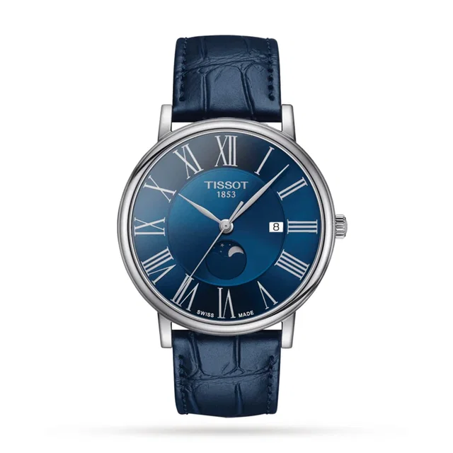 Tissot T-Classic Carson 40mm Mens Watch in silver|gray Crocodile from WatchesOfSwitzerland