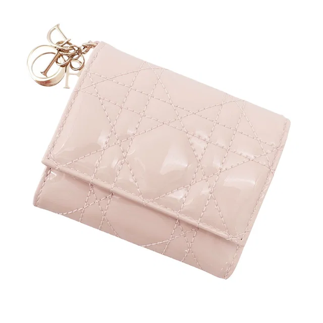 Lady Dior Lotus Wallet PinkS0181ONMJ Patent Leather in Patent leather from GALLERY RARE