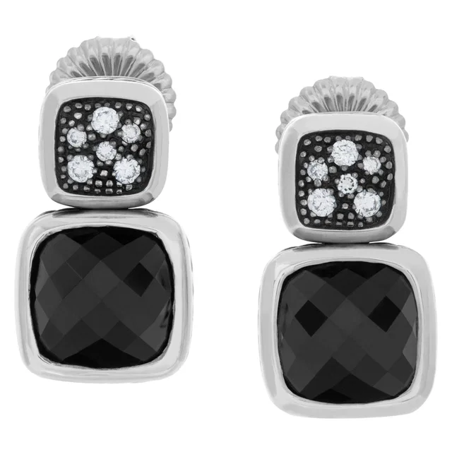 David Yurman onyx earrings in silver in Silver Sterling Silver from Gray And Sons