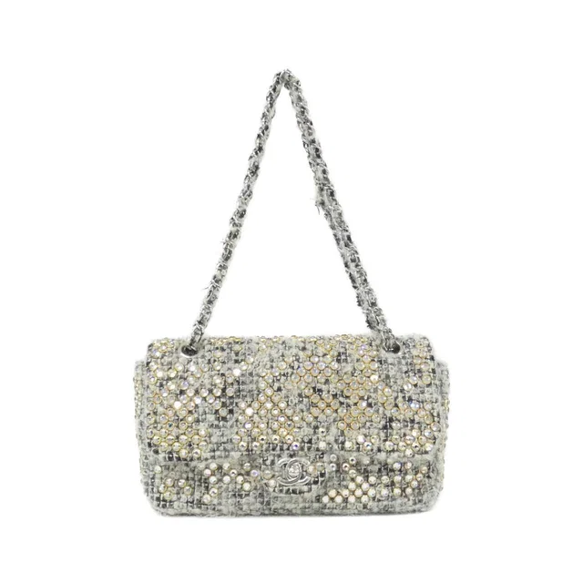 Chanel Shoulder Bag Gray in Grey Tweed from The Reluxe