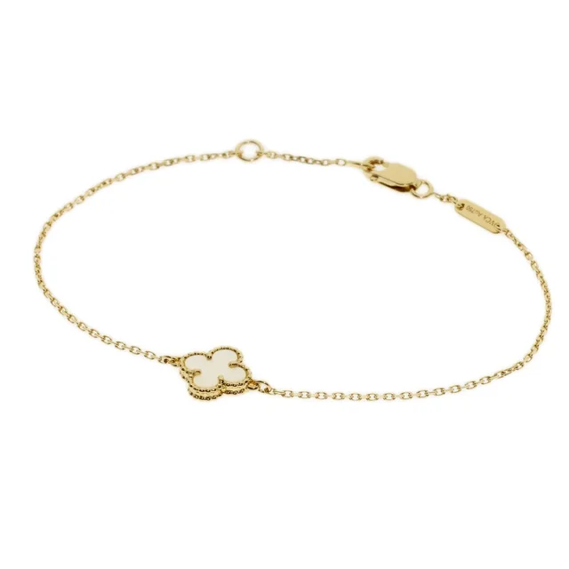 Van Cleef & Arpels Sweet Alhambra Shell Bracelet 18K Yellow Gold in Yellow from The Reluxe