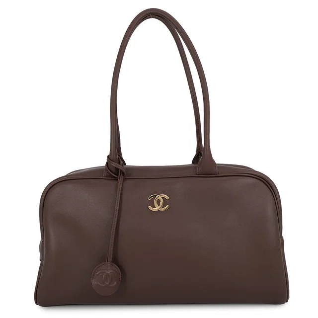 Chanel Bowling Bag BrownAS6211-B23874-UC476 Calf Leather Size Large in Calfskin from GALLERY RARE