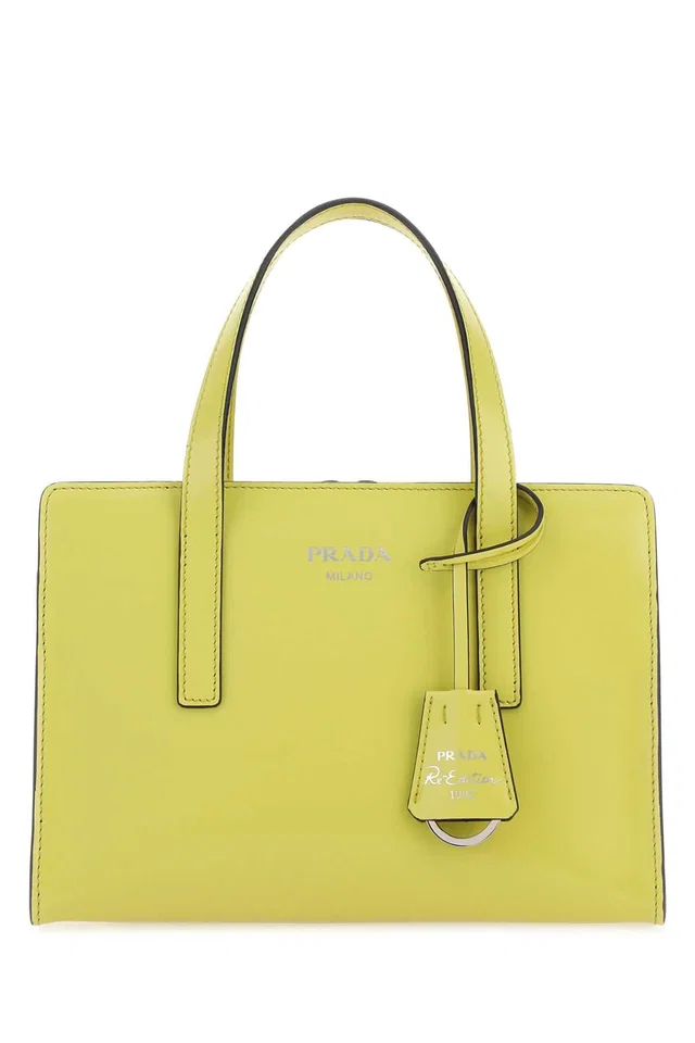 Prada Re-Edition 1995 Top Handle Bag — Yellow Vitello in Yellow Calfskin from HEWI
