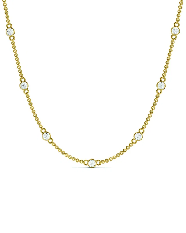 Lab Grown Diamonds 14K 3.00 ct. tw. Lab-Grown Diamond Station Necklace, image 1 of 1 from Rue La La