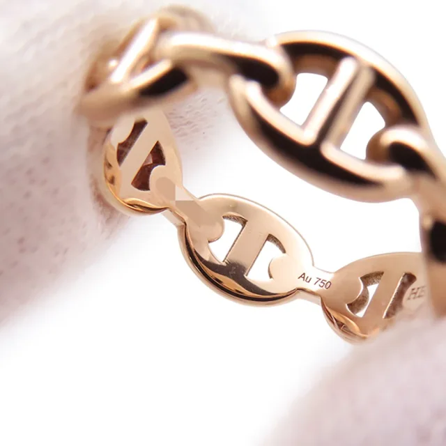Hermès Chaine d'Ancre Anchene Ring Size 50/#10 18K Pink Gold in Pink from GALLERY RARE, photo 8 of 15