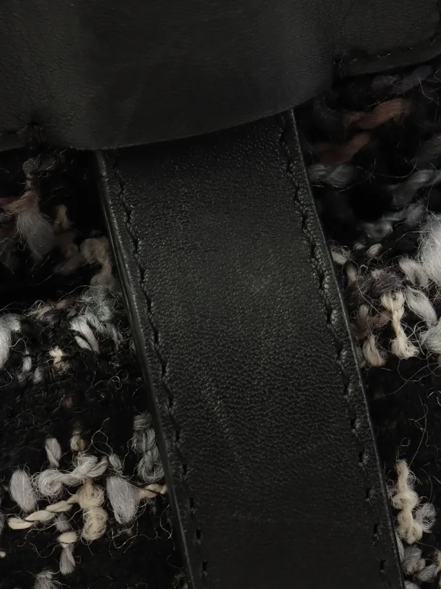 Chanel Around 2014 Leather Tweed Combo One-Shoulder Bag Black/Multi in Black Tweed from VINTAGE QOO TOKYO, photo 11 of 15