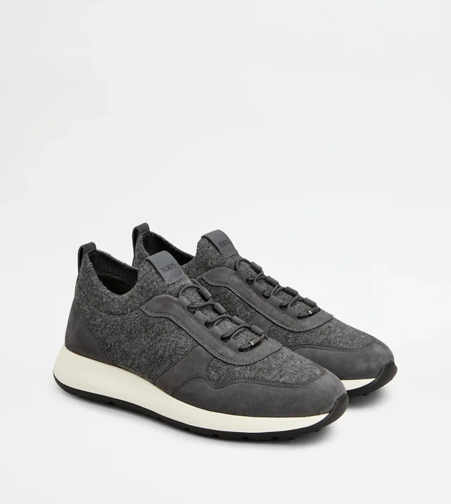 Tod's suede-panelled felt sneakers, photo 2 of 7 from SENSER