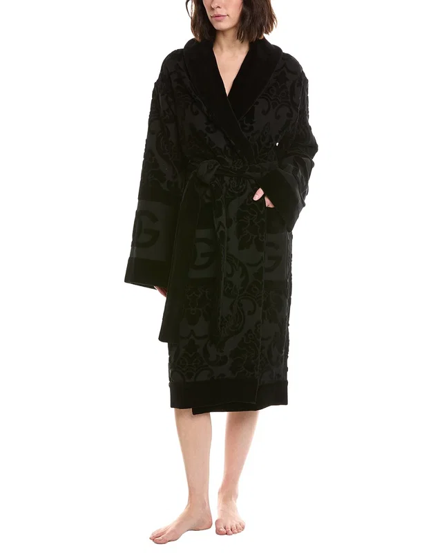 Dolce & Gabbana Terry Cotton Jacquard Bath Robe, image 1 of 1 from Gilt