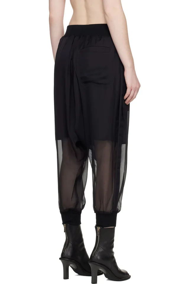 UNDERCOVER Black Sheer Trousers, photo 3 of 4 from SSENSE