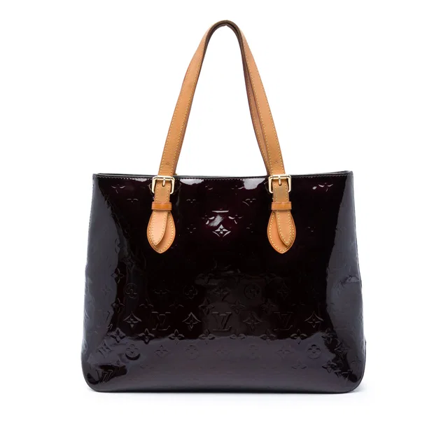 Purple Louis Vuitton Monogram Vernis Brentwood Tote Bag in Purple Leather from Designer Revival